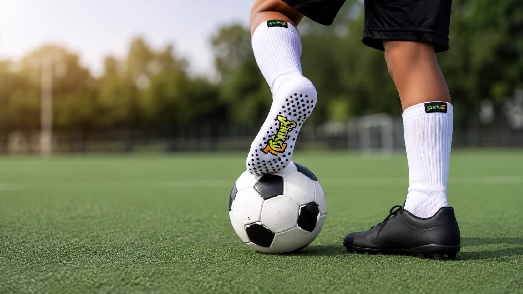 A football on a grassroots pitch